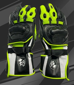 Leather <b>Touch</b> <b>Screen</b> Breathable Polka Dot Pattern Anti-UV Full Finger Buckle Closure Customizable Motorbike Racing <b>Gloves</b> for - Product Image 3