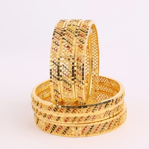 Orthodox Religious <b>Gold</b> <b>Plated</b> Copper Brass Chapado En Oro Wedding Occasion Fashion Jewelry <b>Bangles</b> Special Gift for Women - Product Image 2