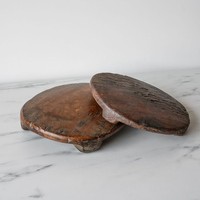 Rehausseur Chakla en bois rustique fait à la main, couleur personnalisée, finition antique de luxe, blanchiment élégant, décoration de salon
