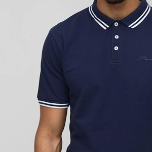Nuevas Camisetas Polo Azules de Moda para Hombre, Personalizadas con Logotipo Bordado, Ropa Urbana, Camisetas Polo de Algodón para Golf y Uso Casual - Product Image 2