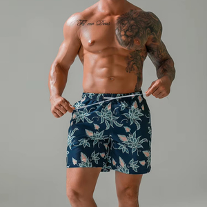 กางเกงขาสั้นตาข่ายผู้ชาย ODM/OEM พิมพ์ลายดิจิทัล โพลีเอสเตอร์ 100% เอวสูง แห้งเร็ว ขนาดใหญ่พิเศษ สำหรับฤดูร้อน - Product Image 1