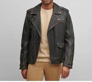 Chaqueta de cuero para hombre de diseño superior 100% de alta calidad con forro edredón de manga completa a un precio razonable diseño personalizado disponible - Product Image 2