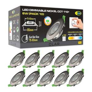 Aro 6W CCT Downlight Ajustable Dirigible Níquel 75-78mm 110 Lámpara de Techo - Product Image 1