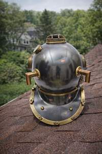 Soluciones de Embalaje Creativas, Casco de Buceo Vintage, Casco de Buzo de la Marina, Marca V, Antiguo, Náutico, de Latón, Decoración Marina para el Hogar - Product Image 5