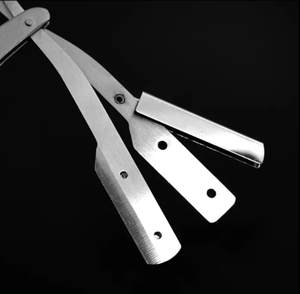 Professionnel ANAAIF hommes en acier inoxydable lame pliante rasoir visage droit barbier titulaires pour barbe rasage outils forme de poudre - Product Image 5