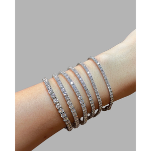 Pulsera de tenis de lujo con diamantes cultivados en laboratorio de corte redondo de 9.22 ct, oro blanco macizo de 18K, 42 piedras D-F, pulsera de diamantes D-F VS deslumbrante - Product Image 2