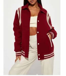 Veste de course personnalisée de haute qualité pour femmes en cuir rouge respirant brodé lettre Patch fini vestes de course de moto - Product Image 6