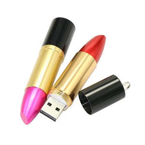 Custom Red Lipstick Shaped <b>USB</b> Flash <b>Drive</b> 32GB Capacity with <b>USB</b> 2.0 Interface Plastic Thumb <b>Drive</b> in Box - Product Image 1