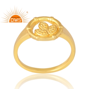 Increíble diseño 925 Plata 18K chapado en oro banda anillo Demi joyería fina para mujer regalo para ella - Product Image 1