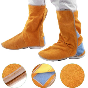 Cuir de vachette résistant aux flammes éclaboussures de soudage 500 degrés résistance à la température résistant à l'usure bande élastique gants de travail - Product Image 4