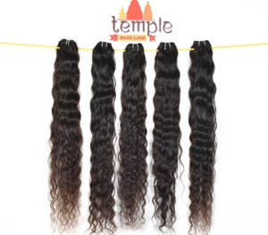 Indien brut en gros 100% vierge faisceau couleur naturelle cheveux femmes noires machine double trame vague profonde pas cher Extensions de cheveux humains - Product Image 3
