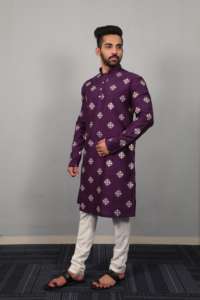 Marden Thinking Kurta Pajama pour homme, style traditionnel, pour les fêtes et les festivals, Kurta Pajama en coton pour la vente à l'exportation mondiale - Product Image 3