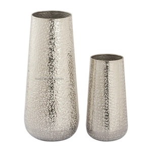 Florero de Metal con Acabado Plateado de Último Diseño para el Hogar, Bodas y Fiestas, Nuevo y Moderno Portaflores - Product Image 2