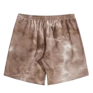 Nouveauté 2026 : Short pour homme en molleton de coton French Terry, tie-dye, avec cordon de serrage personnalisé, style jogger, délavé à l'acide - Product Image 4