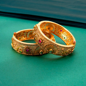 กำไลแฟชั่นแบบเปิดได้แนวโบราณสุดหรูเครื่องประดับชุบทอง - Product Image 1