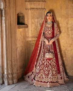 New Stylish-Bridal Trail Lehenga,Anarkali & dupatta robe avec orné lourd Dabka, perle, pierre, perles broderie travail = 2025 - Product Image 1