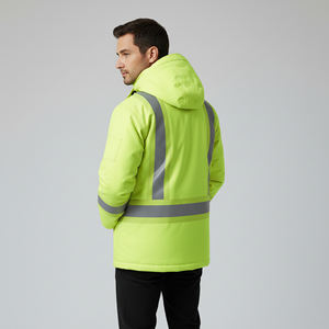 Chaqueta de Seguridad Reflectante Ligera de Algodón para Hombre, Hecha a Medida, ANSI Clase 1, EN ISO 20471 Clase 3, con Luz LED Intermitente, Impermeable y Resistente - Product Image 6
