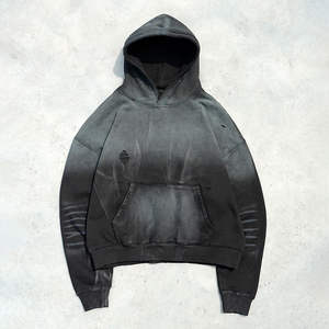 เสื้อฮู้ดและสเวตเตอร์ของผู้ชายเสื้อผ้าแนวสตรีทโอเวอร์ไซส์ฟอกสีซีด - Product Image 1