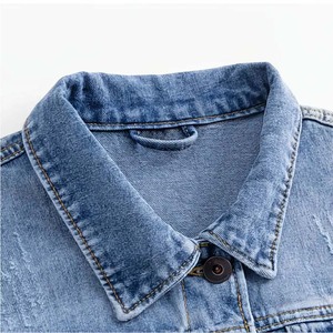 Veste en jean pour homme 100% coton de haute qualité, style vintage, patchs, boutons, lavage à l'acide, logo personnalisé, hiver, écologique, respirante - Product Image 2