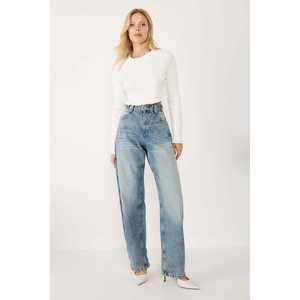 Top court en tricot côtelé à col rond - Product Image 2