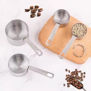 Vasos medidores de acero inoxidable chapados en plata, perfectos para herramientas de cocina duraderas de grado superior, juego de calidad superior de 4 Uds. - Product Image 2