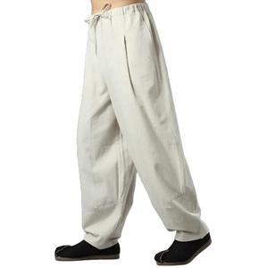 Baggy Cotton Linen Pants Men Casual Wide leg <b>Oversize</b> <b>Jogger</b> Trousers Vintage Drawstring Sport Sweatpants Male 2026 - Product Image 4