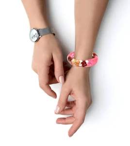 La última moda de Craftshub, brazalete de resina hecho a mano, joyería artificial, diseño de flores Unisex, brazaletes elegantes para fiestas - Product Image 3