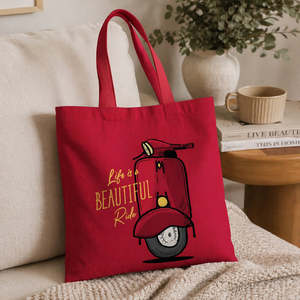 Beautiful Ride Canvas Tote <b>Bags</b> Customizable Zipper <b>Medium</b> Custom Cartoon Letter Flower Printing Designs Daily Advertising <b>Gift</b> - Product Image 1