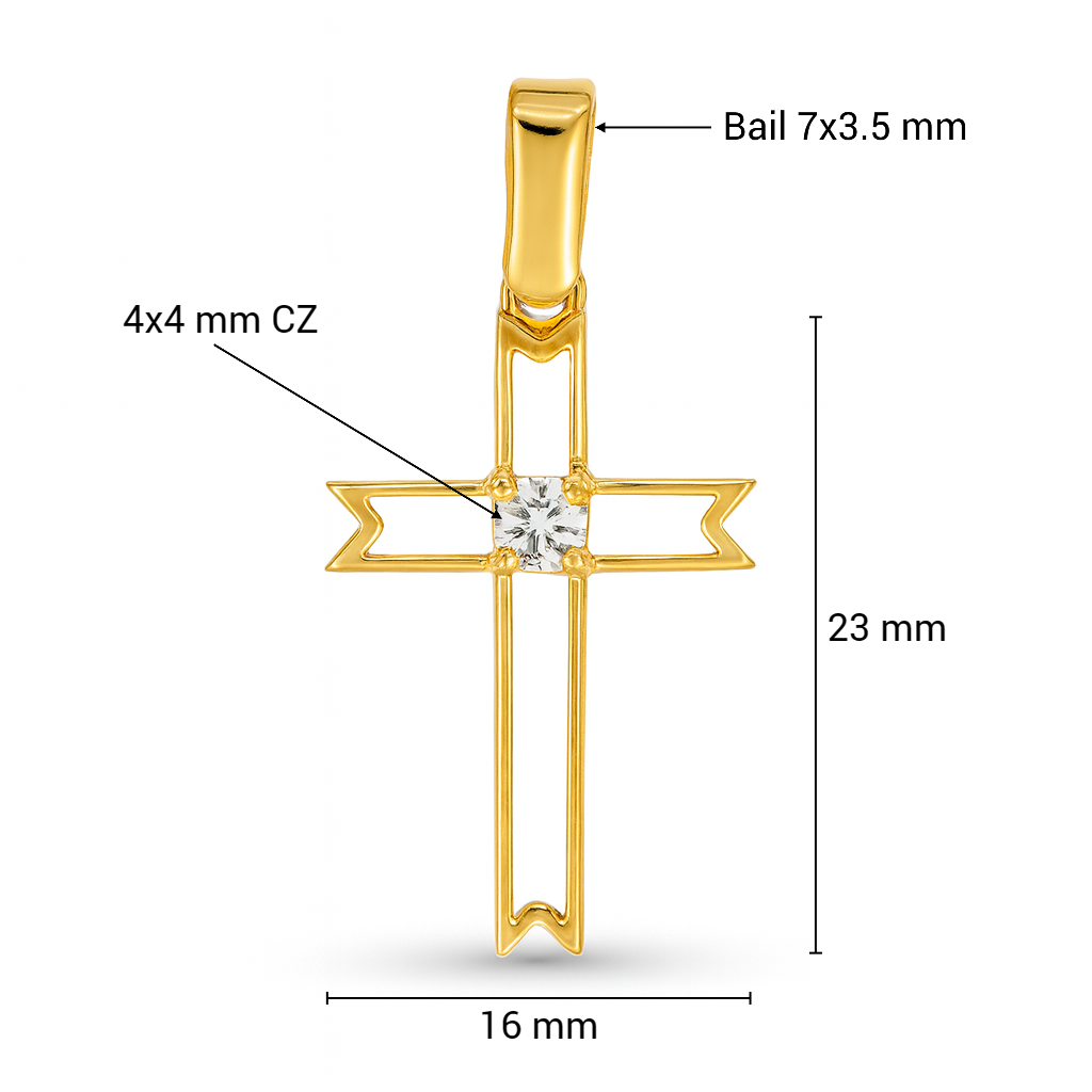 ทองคำสีเหลือง 23x16 มม.