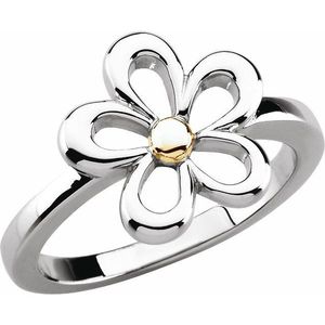 Stuller 10KWY Flower <b>Ring</b> 50701:100003P for Gift Occasions - Product Image 1