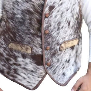 Gilet en cuir de vache véritable pour homme - Vêtement d'extérieur décontracté élégant, séchage rapide et écologique - Product Image 6