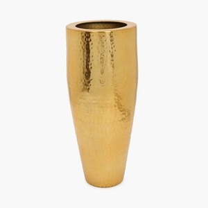 Unique Waves Design Cast Aluminum Flower Vase with Natural Brass Finishing Floor and Table Decorative Flower Vase - Product Image 5