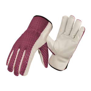 Guantes de aparejo de cuero de grano de oveja Guantes de seguridad traseros de malla resistentes al calor para trabajo industrial Montaje de protección Uso del conductor - Product Image 6