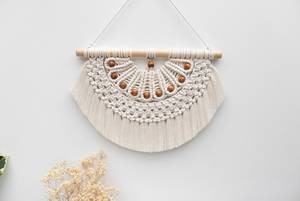 Decoración colgante de pared hecha a mano macramé fabricante indio tapiz bohemio arte para sala de estar - Product Image 6