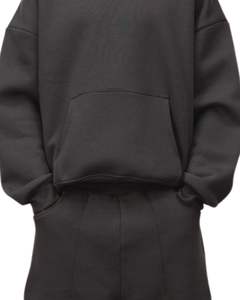 Conjunto Deportivo Informal de Invierno para Hombre, Sudadera con Capucha de Felpa Negra y Pantalones Jogger de Corte Holgado, Ropa Deportiva Urbana - Product Image 6