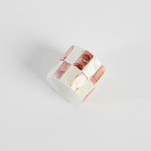 Handcrafted Mother Of Pearl Napkin Table Decor Set Sustainable <b>Wrapped</b> Accessories <b>For</b> Hotel Restaurant Home Styling Display - Product Image 3