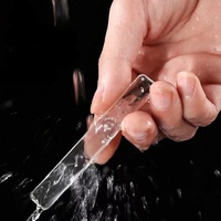 Lime à ongles à double face avec dégradé de couleur, lime à ongles en verre réutilisable avec outil de polissage des ongles lavable et durable pour salon à domicile