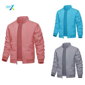 Chaqueta de bombardero informal ligera para hombre Abrigo cortavientos con cremallera frontal con bolsillos para ropa de primavera y otoño - Product Image 1