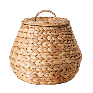 Panier en jacinthe d'eau chic et bio avec couvercle, style bohème durable, rangement et décoration d'intérieur tendance, fabrication artisanale en gros au Vietnam - Product Image 5