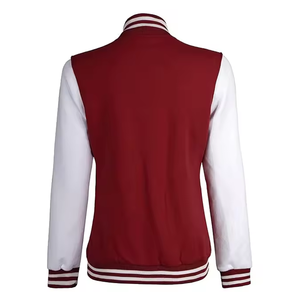Chaqueta Universitaria de Béisbol para Hombre de Alta Calidad, Personalizada, Invernal, con Cuello Alto, Resistente al Viento, Transpirable, con Mangas de Forro Polar de Poliéster - Product Image 3