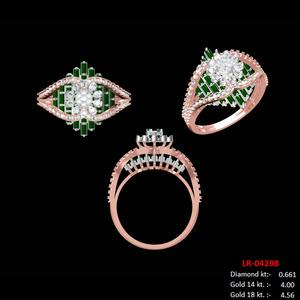 แหวนเพชรทรงดอกไม้ ดีไซน์พิเศษ ประดับเพชรทรงกลมเจียระไนแบบบริลเลียนท์ ตัวเรือนทองคำโรสโกลด์ 14KT สำหรับผู้หญิง หรูหรา เหมาะสำหรับเป็นแหวนหมั้น ได้รับการรับรองจาก IGI - Product Image 3