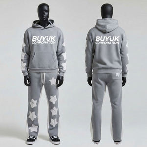 Survêtement léger à capuche pour homme, 100 % coton, coupe classique, couleur unie, automne, avec impression sérigraphique personnalisée et délavage à l'acide, vente en gros, très demandé - Product Image 1