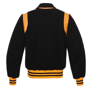 Veste Varsity noire et orange à la mode Vêtements de sport essentiels parfaits pour une tenue décontractée - Product Image 2