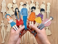 Jouets en bois créatifs de haute qualité pour la peinture DIY, jouet éducatif pour enfants pour apprendre la création de mode, Delarchi WT03