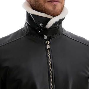 Veste en cuir de vache véritable décontractée pour homme, hiver, haute qualité, taille XL, tissu tricoté léger, fermeture éclair, respirante, style urbain - Product Image 5