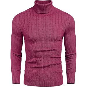 Pull tricoté d'hiver coupe ajustée anti-rides et anti-rétrécissement pour homme Pull en polyester respirant à col rond - Product Image 3