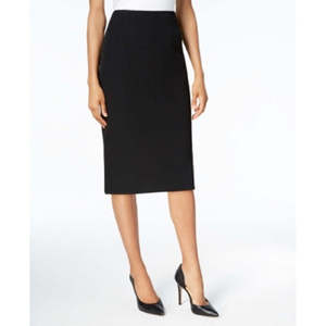 Kasper Women's Comfortable Crepe Pencil MIDI <b>Skirt</b> Black Size 6 Bodycon Empire Made Silk <b>Patchwork</b> Plain Leather Straight <b>Skirt</b> - Product Image 1