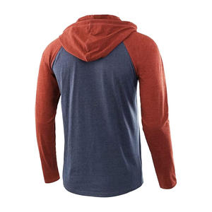 เสื้อเบสบอลมีฮู้ดสำหรับผู้ชาย, เสื้อกีฬาแขนแร็กแลนแบบลำลองมีเชือกผูก - Product Image 6