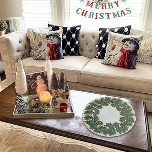<b>Top</b> Quality Unique <b>Christmas</b> <b>Tree</b> Design Handmade Glass Beaded <b>Table</b> Placemat at Wholesale Price Embroidered - Product Image 3