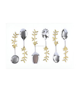 Ensemble de serveurs à salade en métal de qualité supérieure avec motif de fleurs et de feuilles pour restaurant, mariage ou fête - Product Image 6